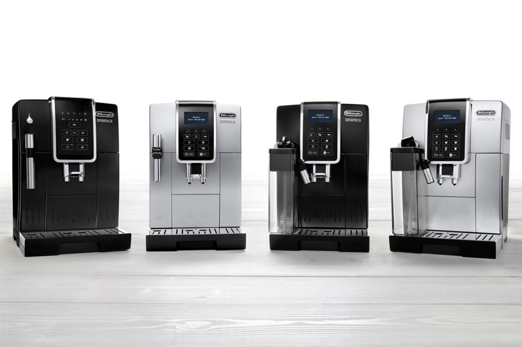 vier volautomatische koffiemachines van DeLonghi