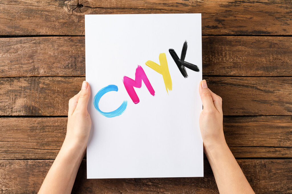 CMYK geprint met kleur