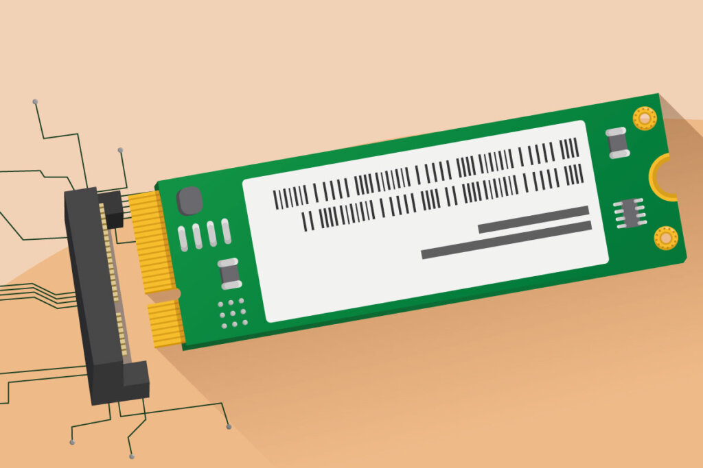 m 2 ssd met aansluitpinnen en poort